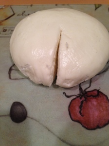 I was so excited that I couldn't wait to cut into my homemade cheese.
